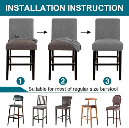 Turquoize Stretch Bar Stool Cover Counter Stool Pub Chair Slipcover - Image 7