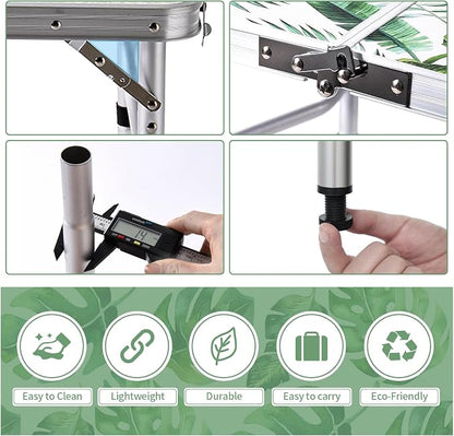 Folding Camping Table 2ft Portable Picnic Table Adjustable Height Small Card - Image 5