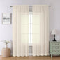 Cream Sheer Curtains 84 Inches Long 2 Panels Set, Elegant Light Filtering by Lecloud