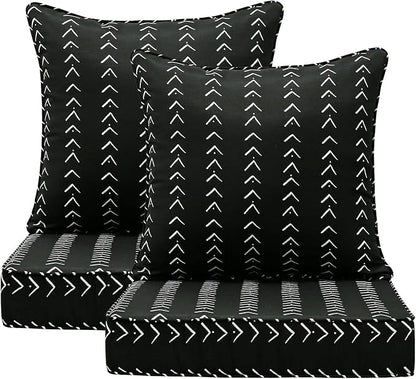 Outdoor Deep Seat & Back Cushion Set, 24 x 24 Inch Water Repellent and Fade by Supflourishia