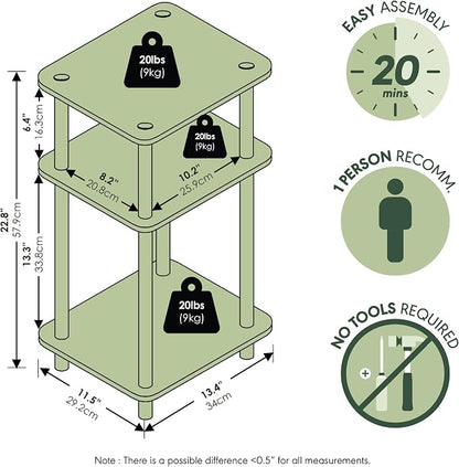 Furinno Turn-N-Tube Side Table, 3-Tier End Table - Image 3