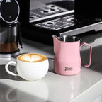Milk Frothing Pitcher 450ML - Espresso Steaming Pitcher with Large Handle and Spout,Cappuccino Latte Art Cup for Barista and Home Cafe