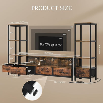 YITAHOME TV Stands for 65 inch TV Entertainment Center - Image 2