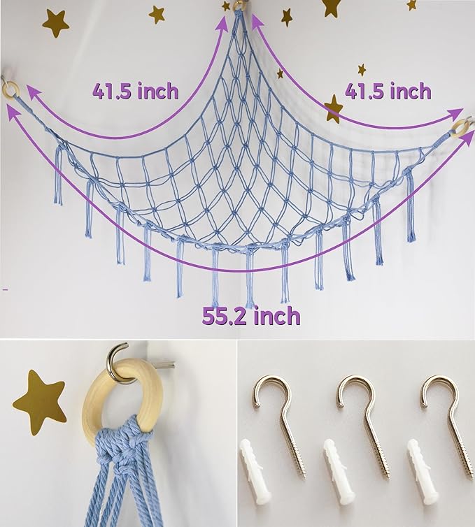 mirolam Stuffed Animal Storage Hammock Large Toy Hammock Net - Image 5