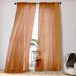 Orange Sheer Curtains 108 Inches Long, Light Filtering Semi Transparent by OVZME