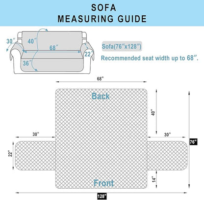 Reversible Couch Cover for 3 Cushion, Pet Friendly Water Repellent Couch Sofa - Image 7