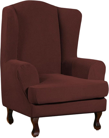 Turquoize Wingback Chair Covers 2 Piece Wing Chair Slipcover Stretch Slipcovers by Turquoize