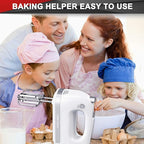 Lord Eagle Hand Mixer Electric 400W, 5 Speed handheld Mixer, 5 Stainless Steel Accessories for Baking Cake Egg Cream Food Beater, Turbo Boost/Self-Control Speed + Eject Button