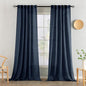 MIULEE Navy Blue Linen Curtains 52x108 Inch Length 2 Panels by MIULEE