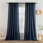 MIULEE Navy Blue Linen Curtains 52x90 Inch 2 Panels by MIULEE