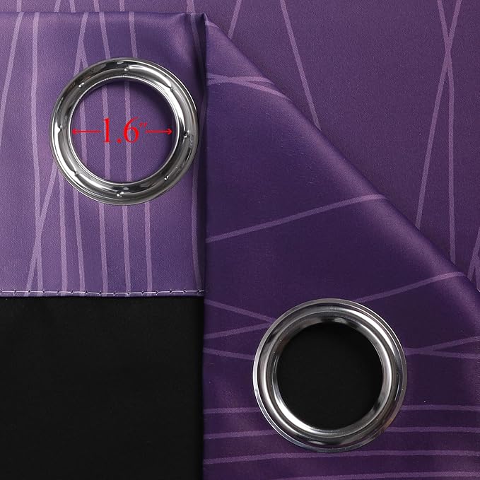 Black and Purple Ombre Blackout Curtains 45 Inch Length | Room Darkening - Image 7