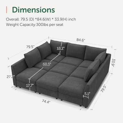 HONBAY Modular Sectional Sleeper Sofa - Image 2