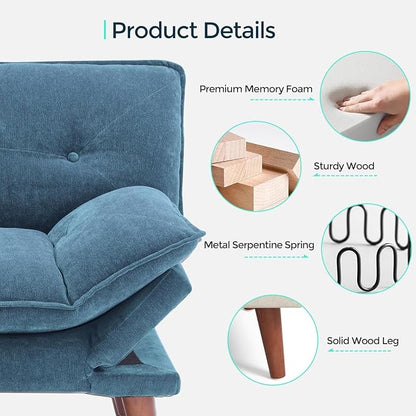 LINSY HOME Futon Sofa Bed, 3 in 1 Convertible Comfy Loveseat Sleeper Sofa Bed - Image 5