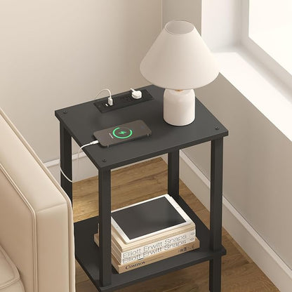 TUTOTAK End Table with Charging Station, Side Table with USB Ports and Outlets - Image 9