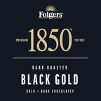 Folgers 1850 Black Gold Dark Roast Ground Coffee, 12 Ounce (Pack of 6)