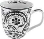 Karma Gifts 16 oz Black and White Boho Mug Rainbow - Cute Coffee and Tea Mug - Ceramic Coffee Mugs for Women and Men, 4.25" x 3.7"