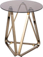 SEI Furniture - Stondon Round End Table - Transitional Design, Champagne Metal by SEIFurniture