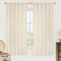 Light Beige Linen Textured Curtains 63 inch Length by LAMIT