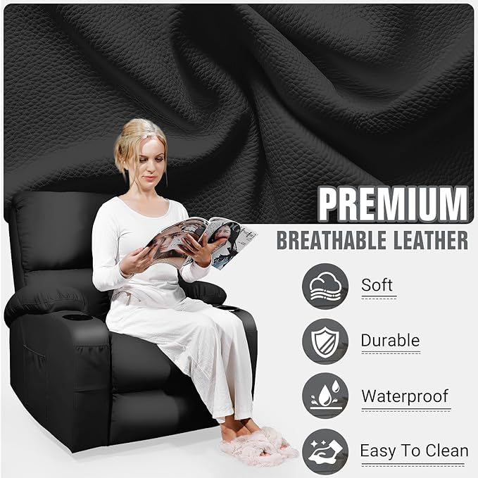 LEVELEVE Rocking Recliner Chair, Massage Rocker Recliner Chair - Image 7