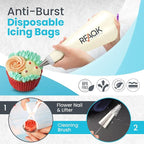 RFAQK 74 PCs Icing Piping Bags and Tips Set, Cake Decorating Kit with 48-Numbered Piping Tips, 20+1 Pastry Bags for Cookie Cupcake Cake Decoration, Cake Decorating Tips Set with Booklet and E-book