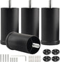 4-Pack 3 Inch Black Furniture Cabinet Metal Cylinder Risers Legs M8 Screw in by Unknown