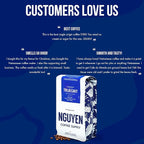 Nguyen Coffee Supply - Truegrit Robusta: Medium Roast Premium Whole Coffee Beans, Vietnamese Single Origin, Direct Trade, Low Acid with High Caffeine Content, Roasted in Brooklyn [12 oz Bag]