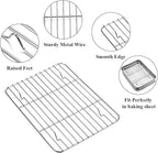 Wildone Baking Sheet with Rack Set [2 Sheets + 2 Racks], Stainless Steel Cookie Pan baking Tray with Cooling Rack, Size 9 x 7 x 1 Inch, Non Toxic & Heavy Duty & Easy Clean