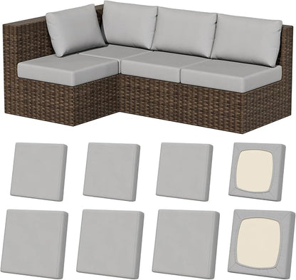 8Pcs Outdoor Cushion Covers, Stretch Patio Furniture Couch Chair Slipcovers | by VORSHAPE