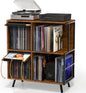 Faesun 3 Tier Flip Top Record Player Stand, Vinyl Record Storage Holds up to by Faesun