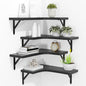 ROMGUAR CRAFT Corner Floating Shelves Wall Mounted Set of 4, Rustic Wood by ROMGUAR+CRAFT