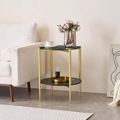 LumFurn Round Glass End Table, Mid-Century Modern Design Sofa Table - Image 4