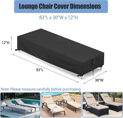 Chaise Lounge Covers, 2 Pack Waterproof Outdoor Lounge Chair Covers - Image 2