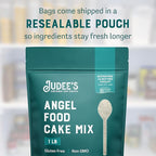 Judee's Gluten Free Angel Food Cake Mix - 1LB - Easy to Bake - Light and Fluffy Baking Mix - Delicious and 100% Gluten-Free - Ideal for Birthday Celebrations and Everyday Desserts