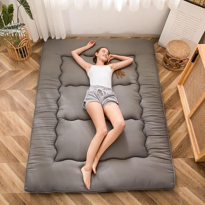 MAXYOYO Japanese Floor Mattress Futon Mattress, Charcoal Grey, Queen Size - Image 6