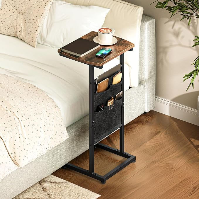 HOOBRO C Shaped End Table, 28.3" Side Table - Image 2