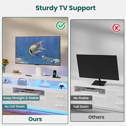 BTHFST TV Stand with Mount for 45/55/65/70 inch TVs, 51.2" LED TV Stand with - Image 6