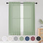 Sheer Curtains Living Room 54 inches Long, Rod Pocket Curtain Sheers Bedroom by OWENIE