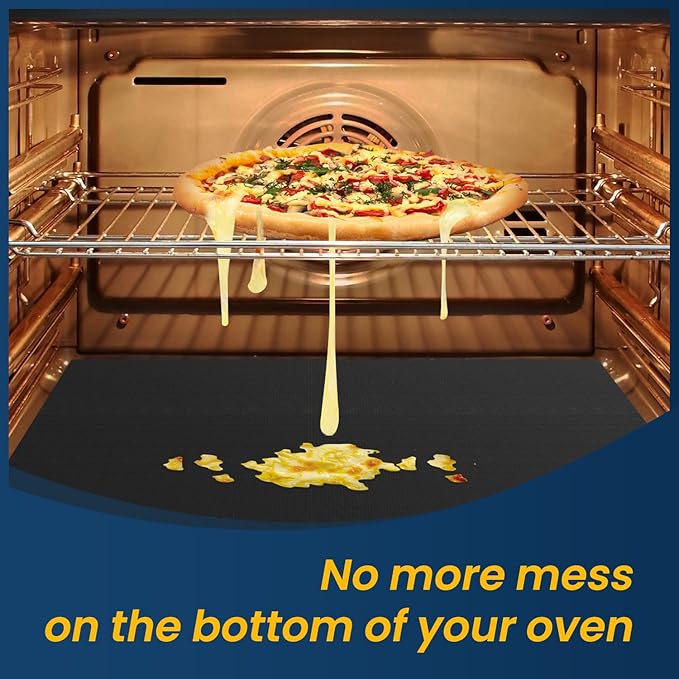 Oven Liner for Bottom of Oven, 2 Pack Heavy Duty Oven Liners for Electric Stove, Heat Resistant Stovetop Protector Air Fryer Grill Mat, Reusable Gas Toaster Microwave Oven Drip Liner Teflon Sheets
