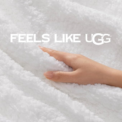 UGG Nita Twin Blanket, Reversible Plush Fleece, UGG Fluff Plush Face, Smooth - Image 4