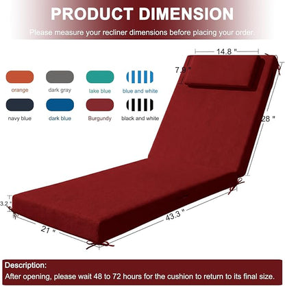 Outdoor Lounge Chair mat, 72 inches x 21 inches, Waterproof Chaise Lounge - Image 2