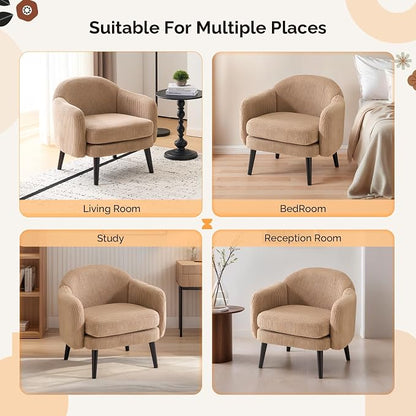 VINGLI 30.3" Wide Modern Barrel Accent Armchair - Image 7