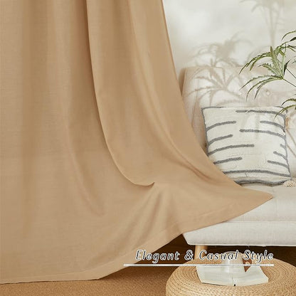 NICETOWN Rustic Linen 102 inch Long Curtains - Image 6