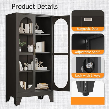 PAOFIN 61" H Locking Display Cabinet - Image 4