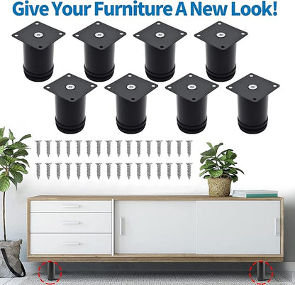 3 Inch Metal Furniture Legs Stainless Steel Adjustable Legs Black Metal Legs - Image 2