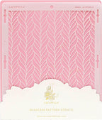 Cake Baking Stencil - Seamless Delicate Pattern for Decorating Tall Double Barrel Cake to Use with Buttercream, Royal Icing, Ganache, Paint, Airbrush (BRIDA)