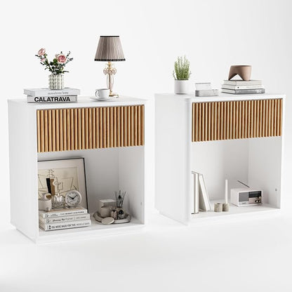 Modern Fluted Nightstand Set of 2 - Image 9