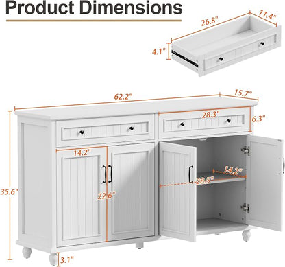 Scurrty Sideboard Buffet Cabinet, Vintage Coffee Bar Cabinets - Image 2