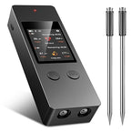 Smart Wireless Meat Thermometer, [2025 New ]，2 Upgraded Ultra-Thin Probe，No App＆Large HD Touch Screen，800FT Range，1000°F Heat Safe,IP67 Waterproof,Perfect for Kitchen, BBQ, Grill, Oven, Smoker