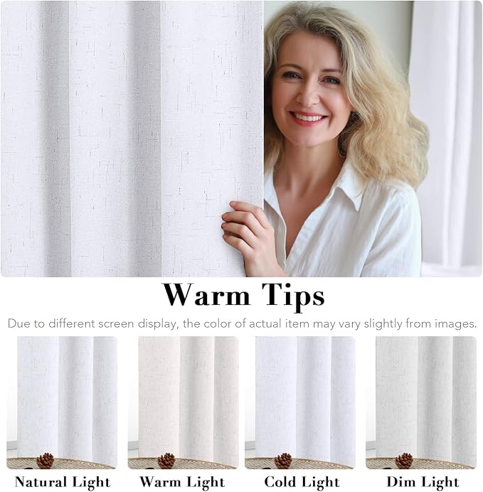 H.VERSAILTEX Linen Blackout Curtains 63 Inches Long 100% Blackout Thermal - Image 5