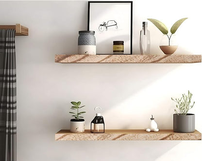 YYWUOJJ Wood Floating Shelves for Wall Decor, Rustic Wall Shelves for Bedroom - Image 7